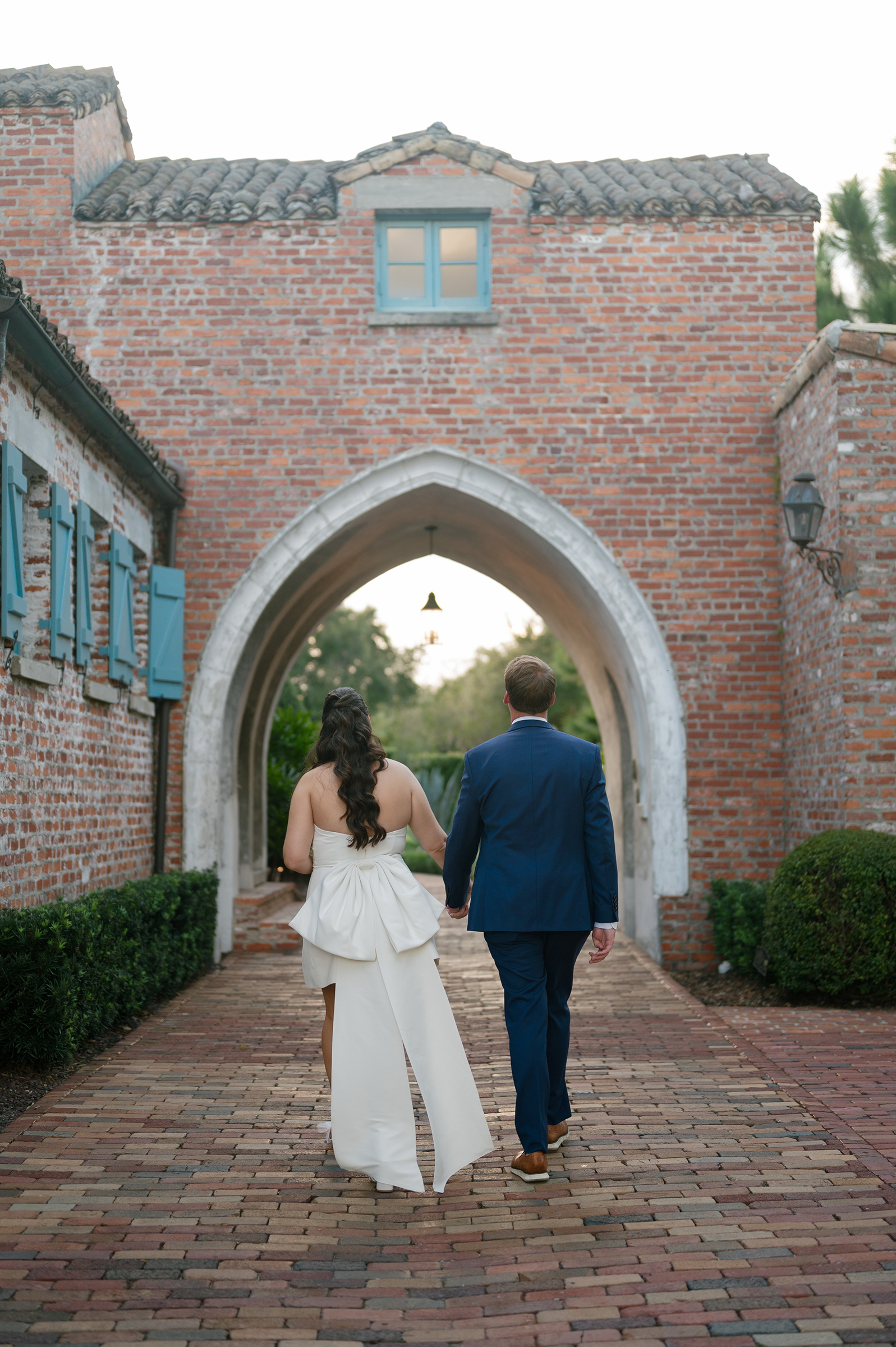 classy bride and groom rehearsal outfits
