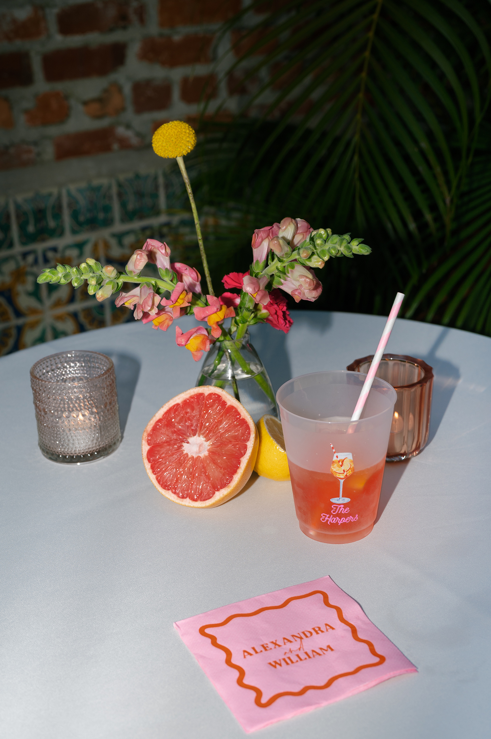 cocktail drinks during rehearsal dinner