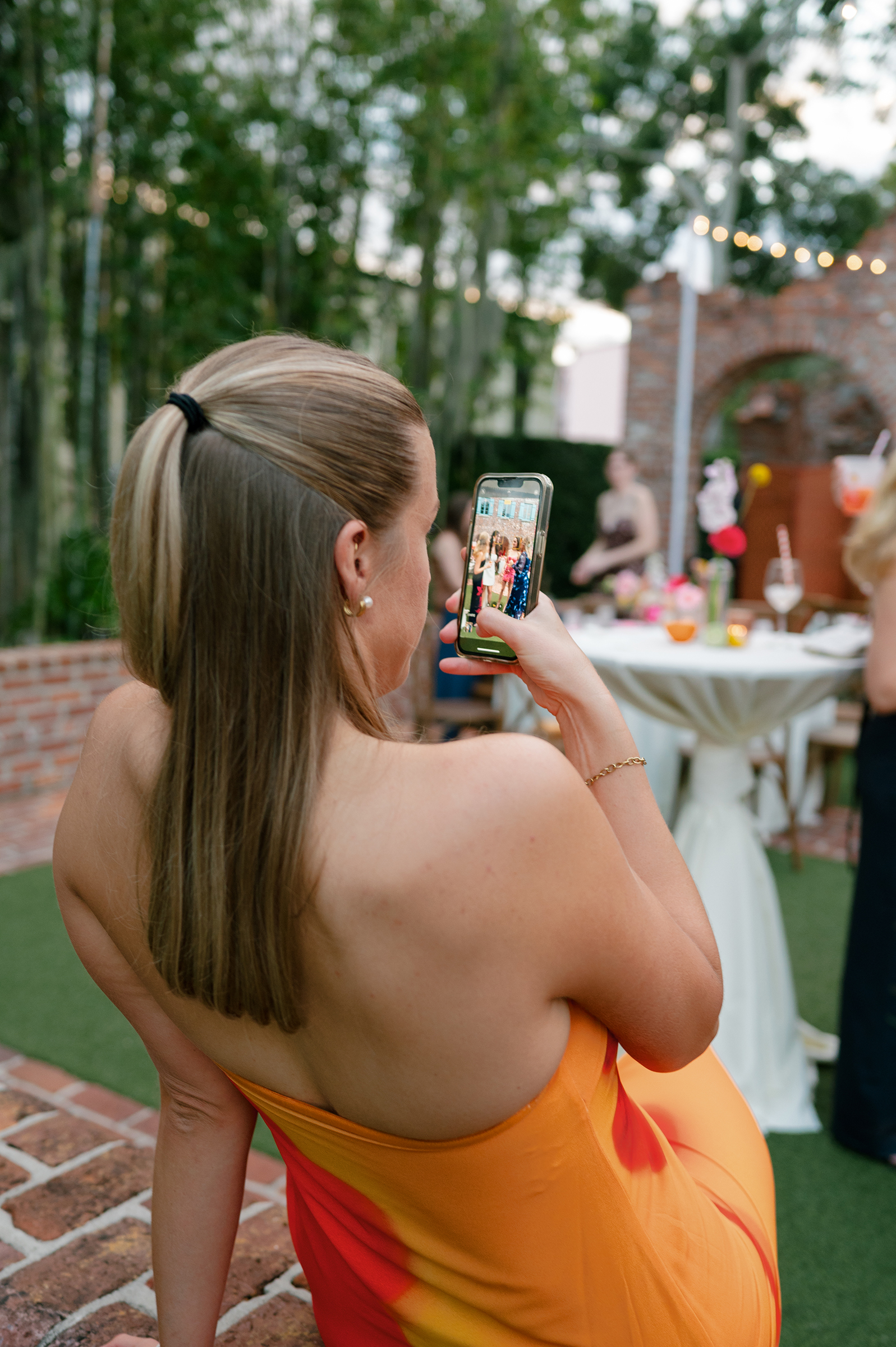 wedding guest taking picture