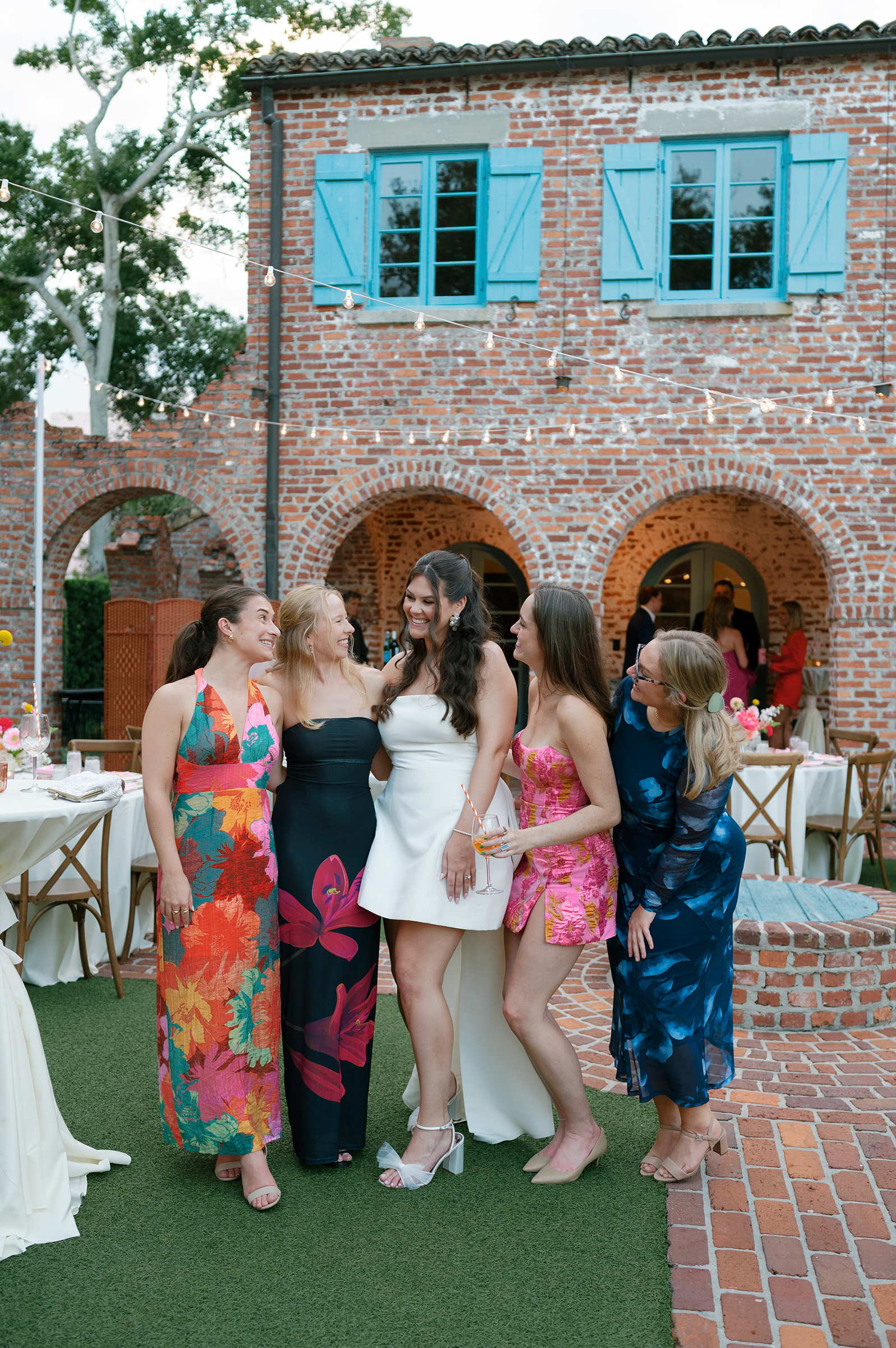 bride with wedding guests