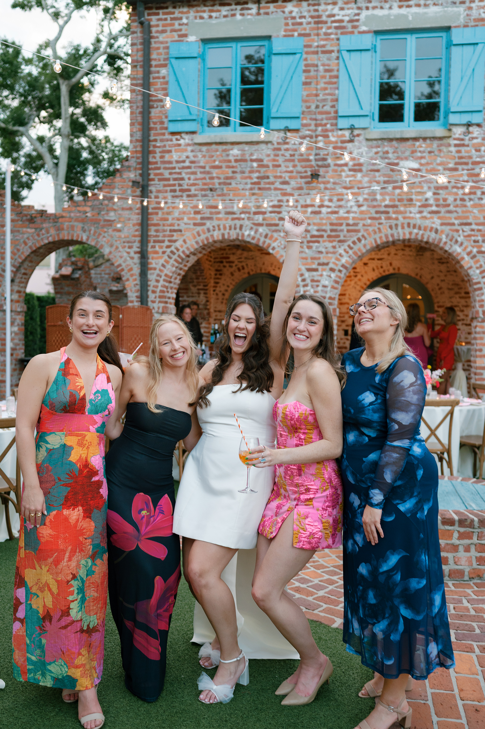 bride with wedding guests