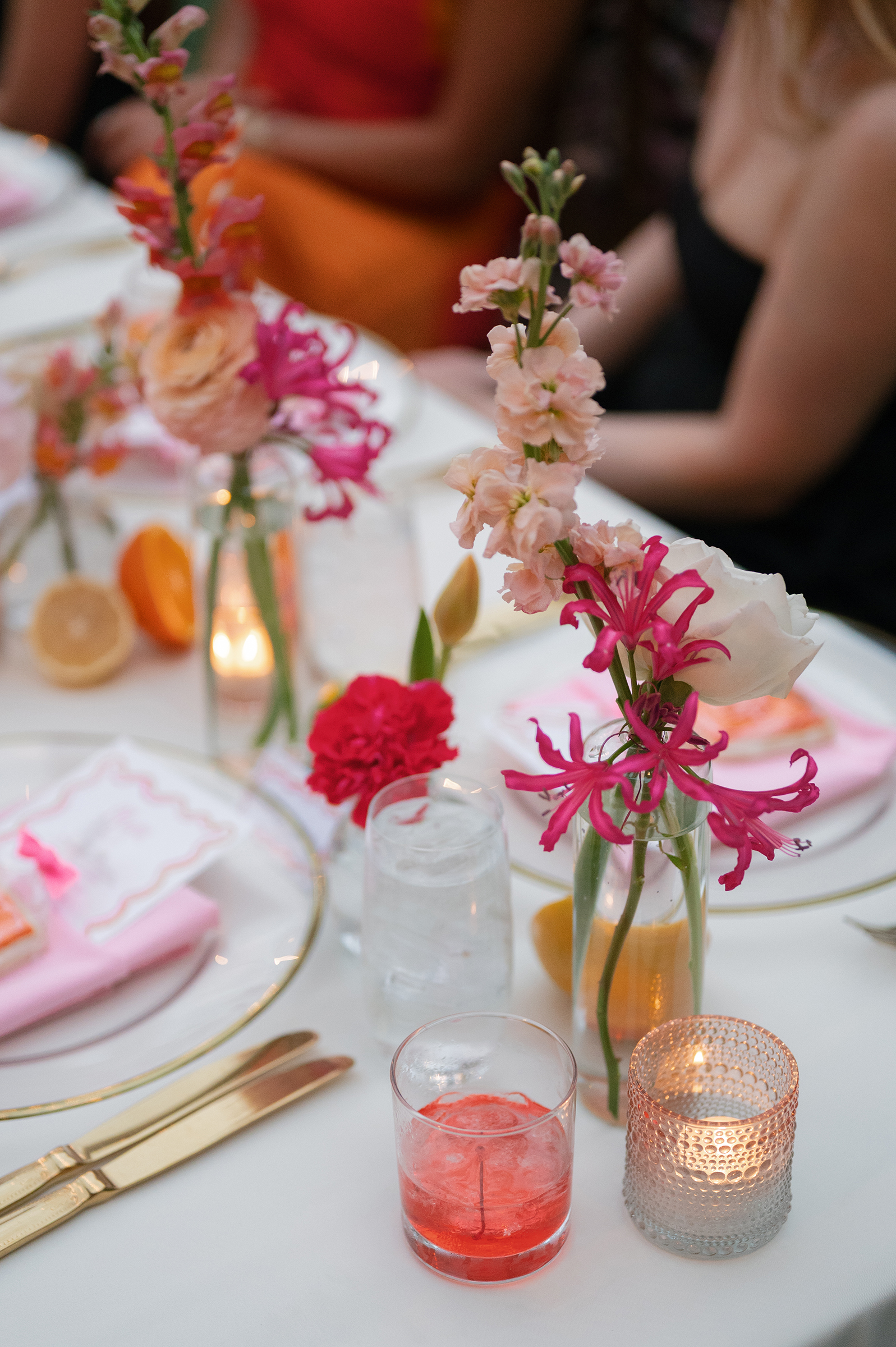 pink and orange florals