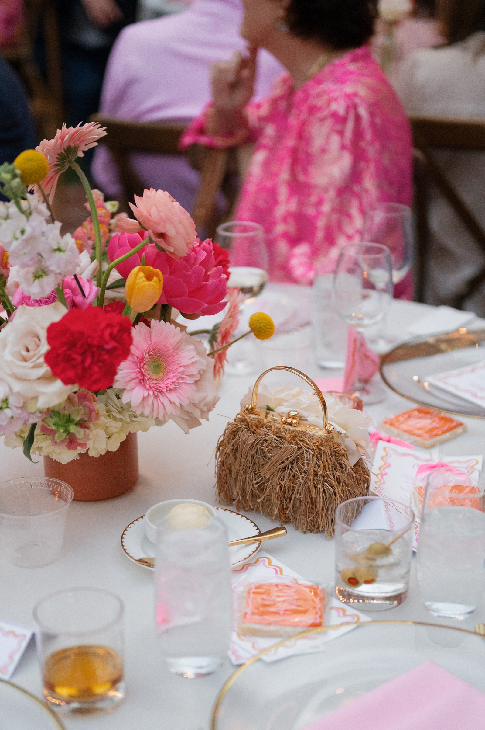 table during wedding rehearsal