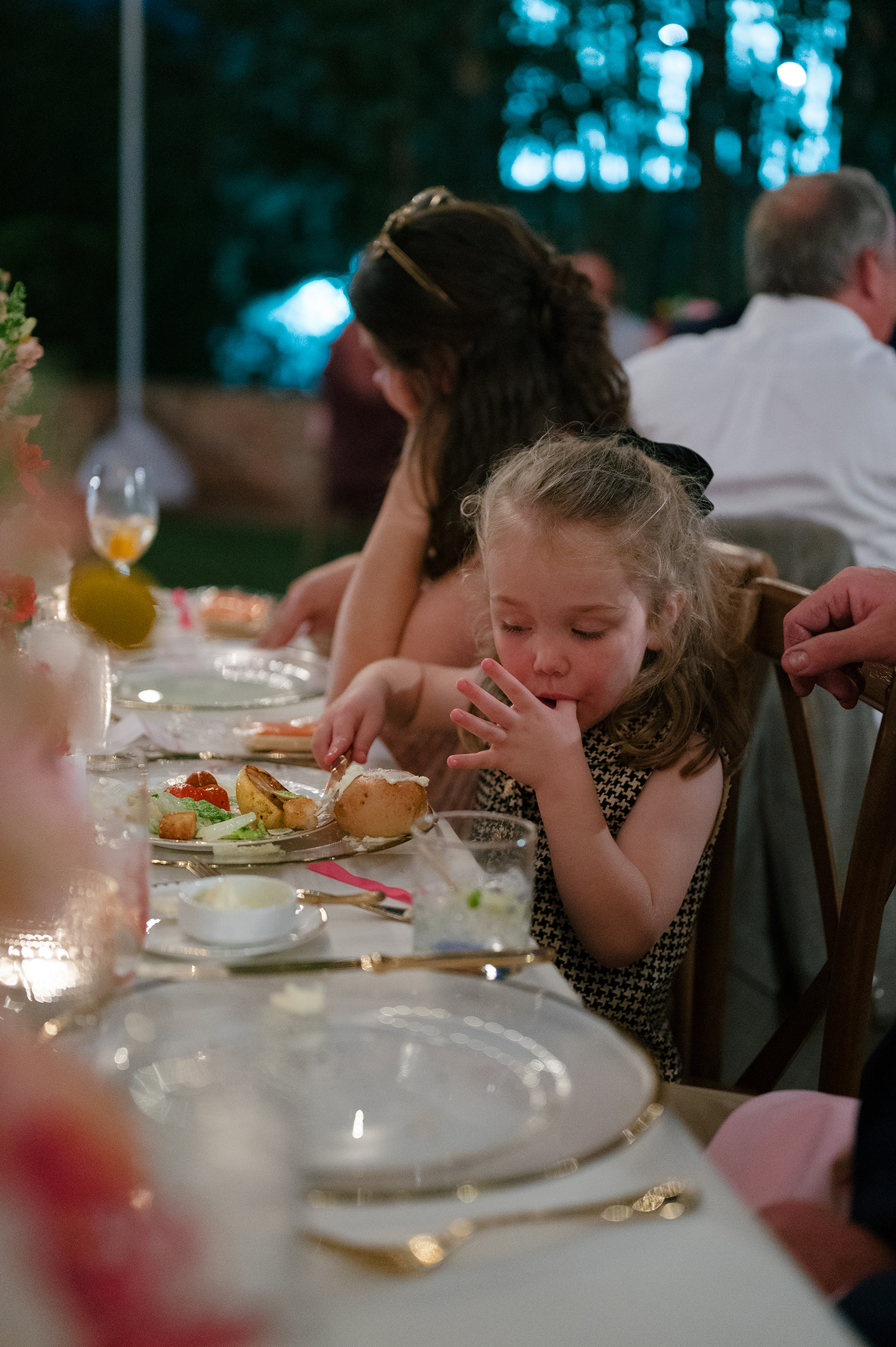 wedding guests during rehearsal dinner