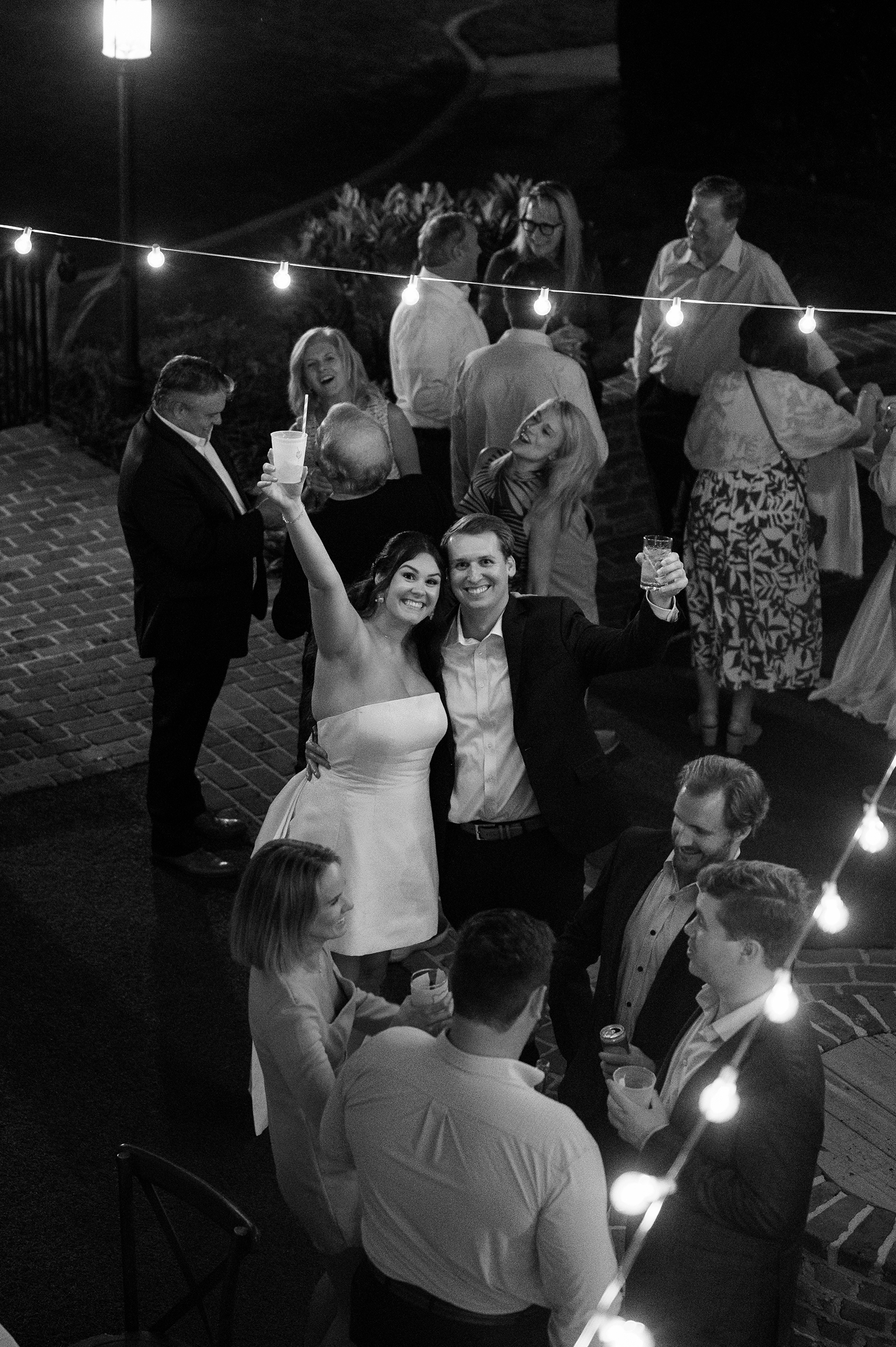 bride and groom at rehearsal dinner