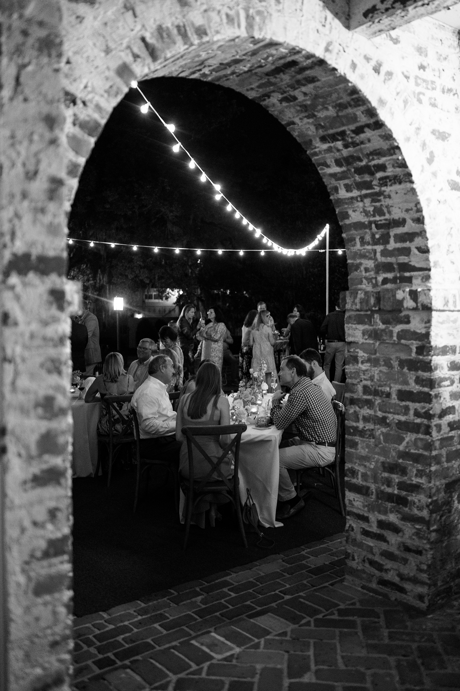 wedding guests during rehearsal dinner