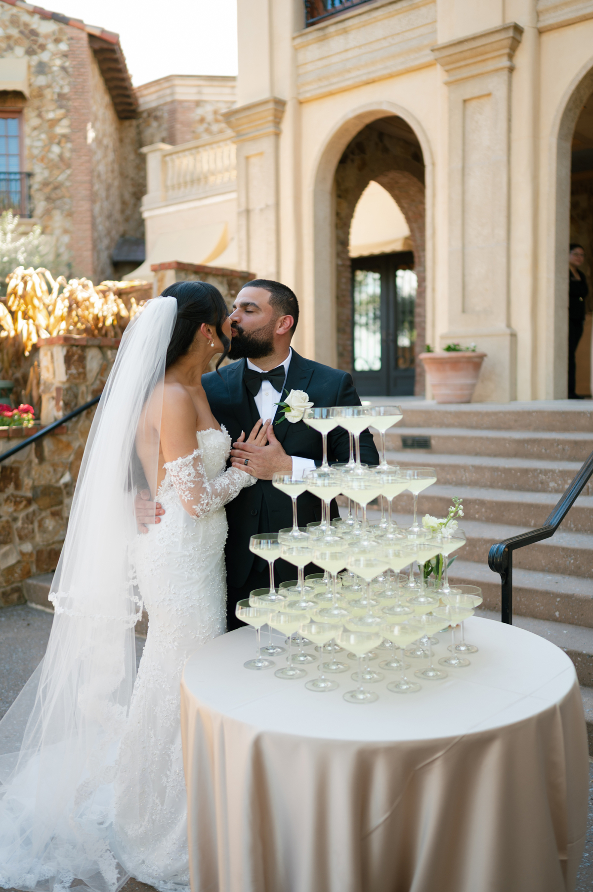 unique wedding drink station lemonade tower at Orlando wedding venue Bella Collina