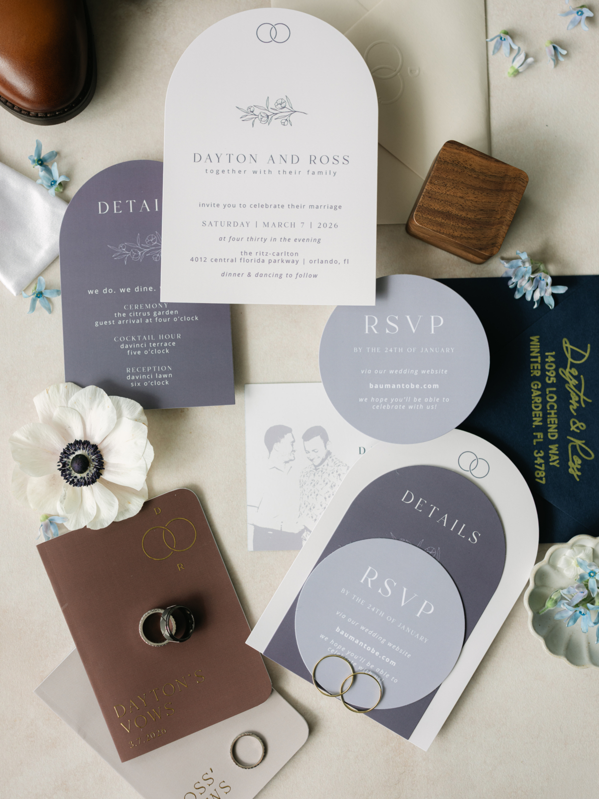 luxury wedding details Ritz Carlton Grande Lakes Orlando same sex wedding inspiration