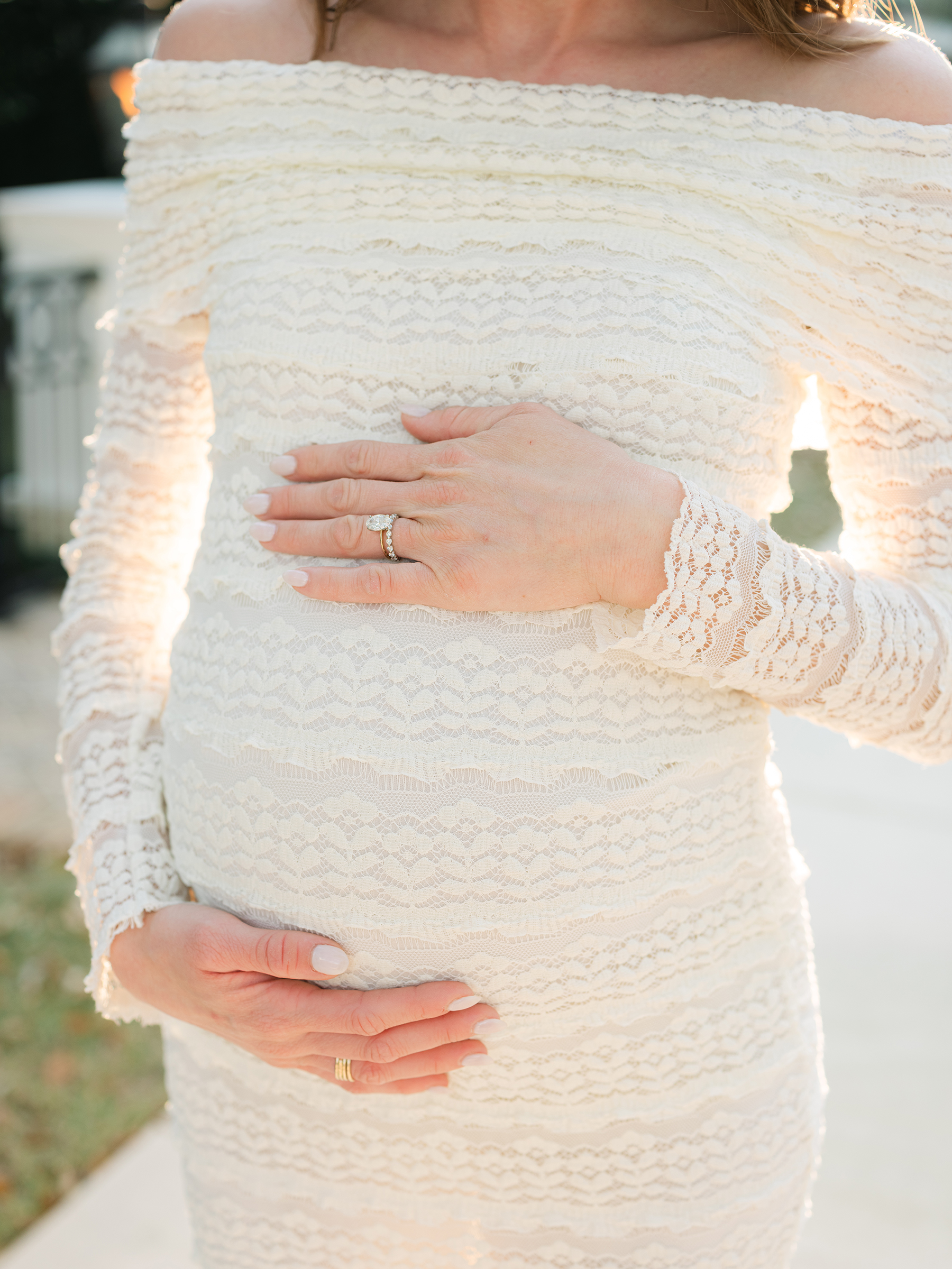 close-up details of maternity photo